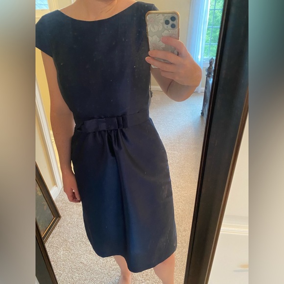 Alfred Sung Satin Navy Dress - Picture 3 of 8